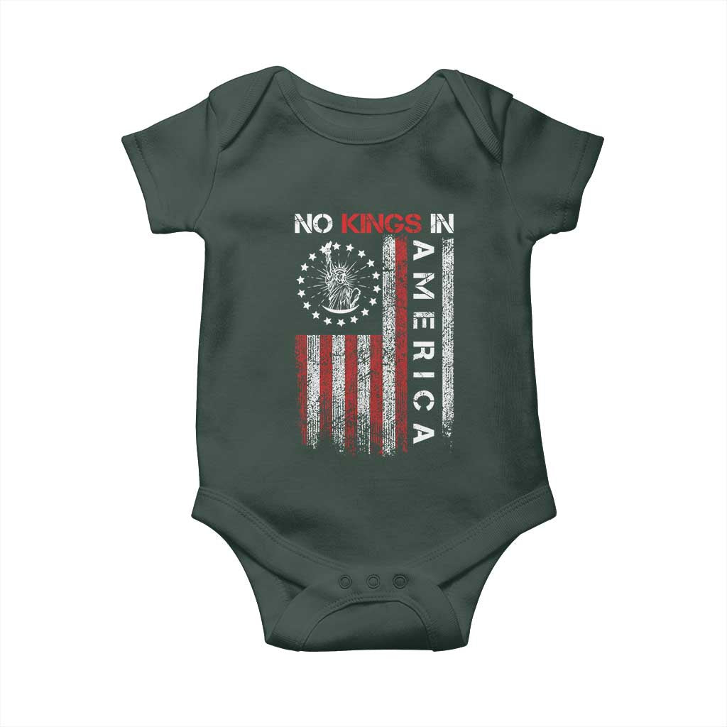 No Kings In America Baby Onesie Retro Freedom American Betsy Ross Flag