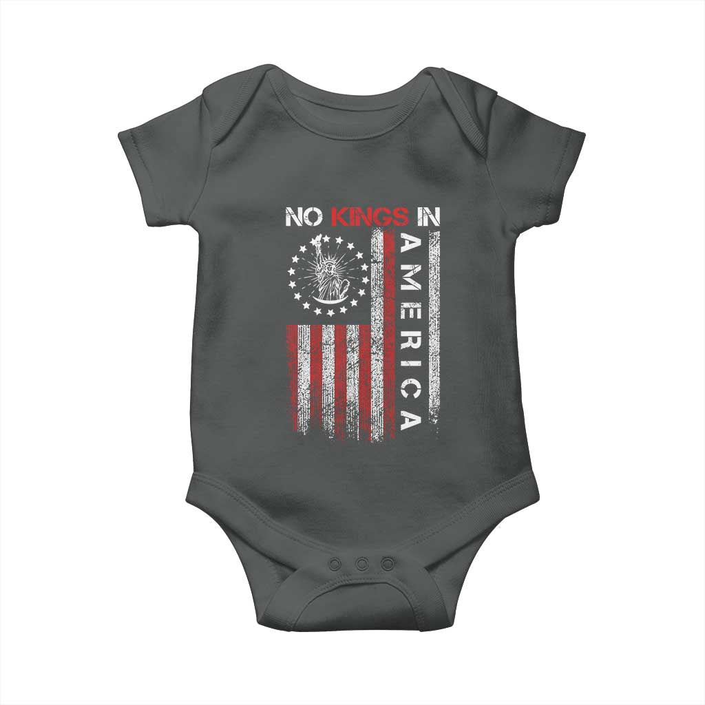 No Kings In America Baby Onesie Retro Freedom American Betsy Ross Flag