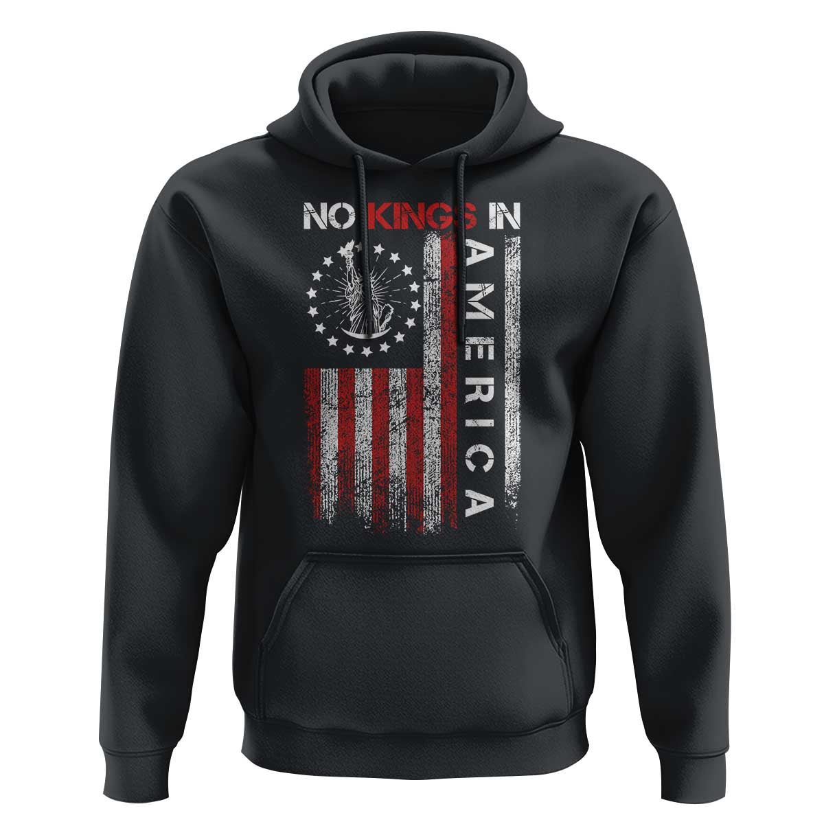 No Kings In America Hoodie Retro Freedom American Betsy Ross Flag