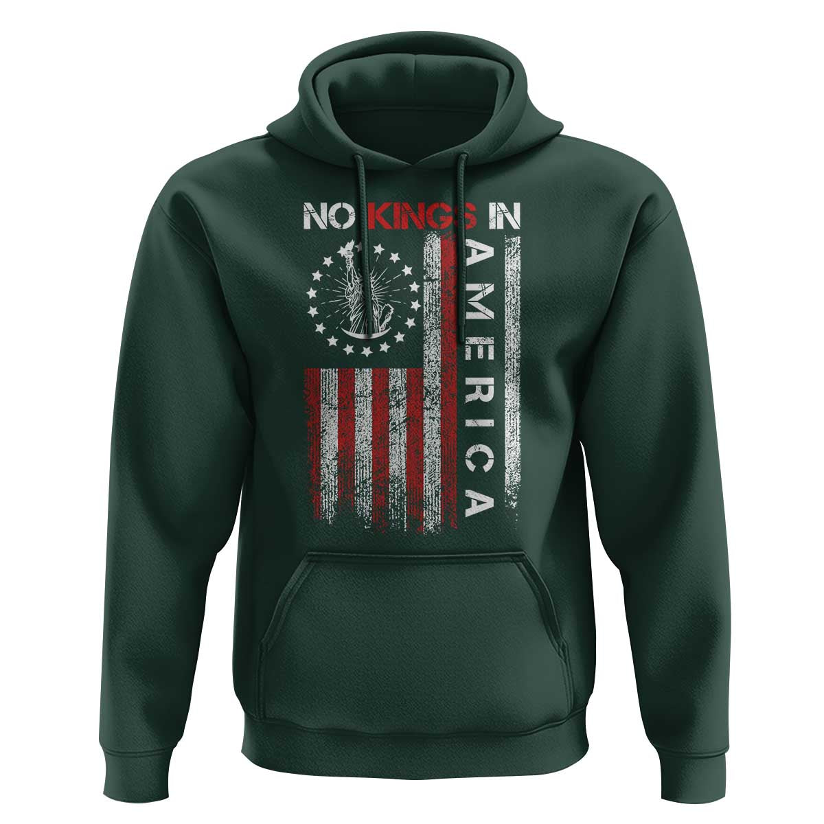 No Kings In America Hoodie Retro Freedom American Betsy Ross Flag