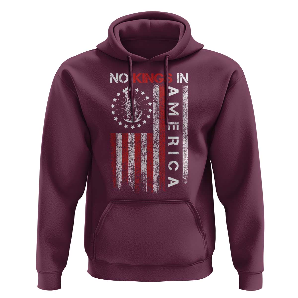 No Kings In America Hoodie Retro Freedom American Betsy Ross Flag