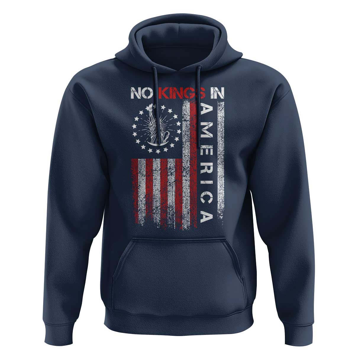 No Kings In America Hoodie Retro Freedom American Betsy Ross Flag