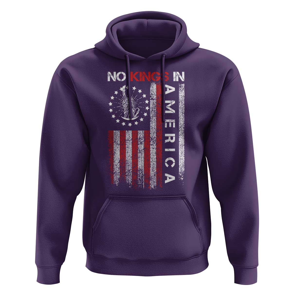 No Kings In America Hoodie Retro Freedom American Betsy Ross Flag