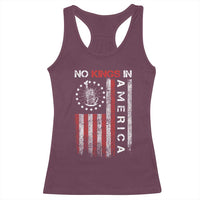 No Kings In America Racerback Tank Top Retro Freedom American Betsy Ross Flag