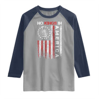 No Kings In America Raglan Shirt Retro Freedom American Betsy Ross Flag