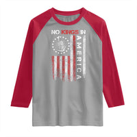 No Kings In America Raglan Shirt Retro Freedom American Betsy Ross Flag