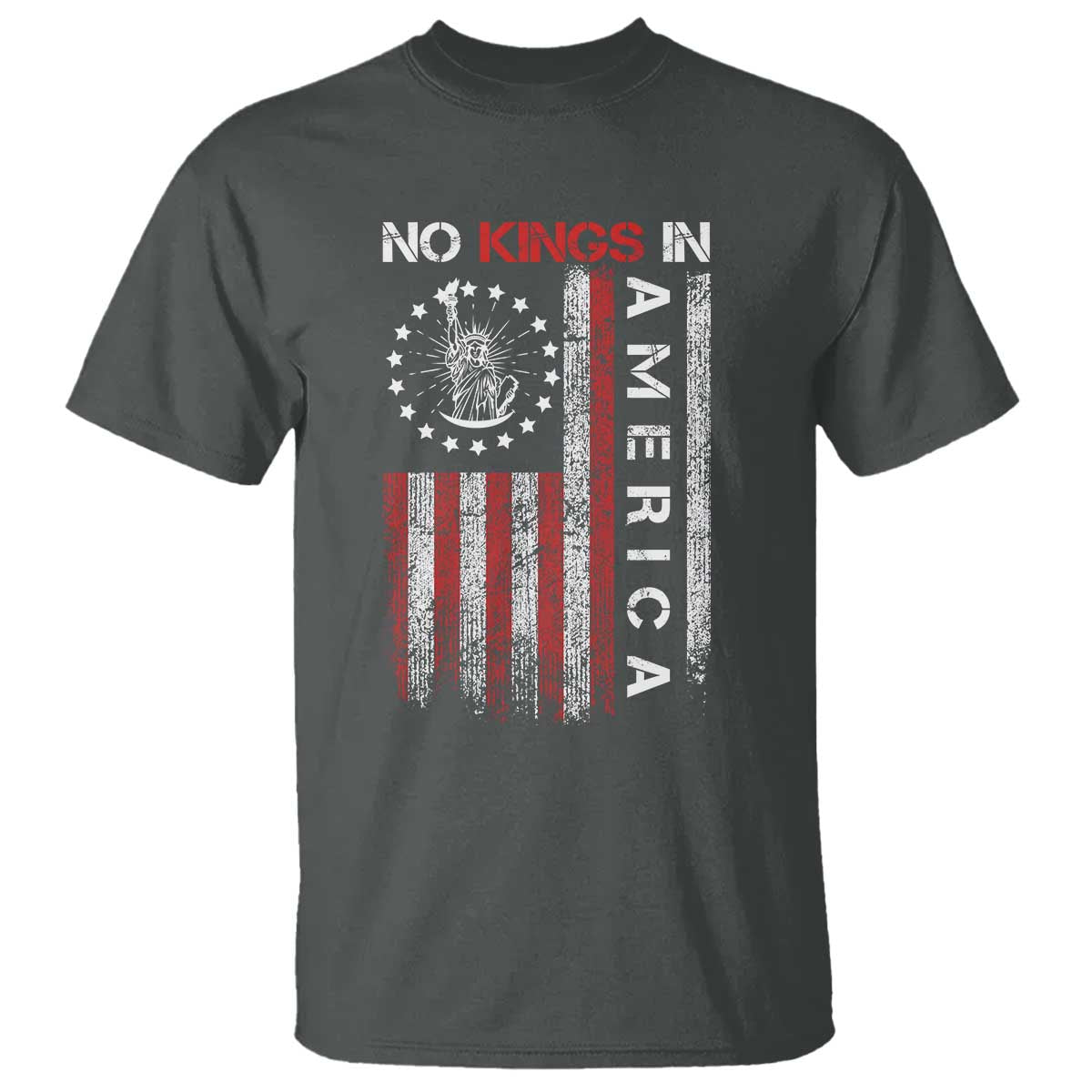 No Kings In America T Shirt Retro Freedom American Betsy Ross Flag