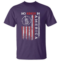 No Kings In America T Shirt Retro Freedom American Betsy Ross Flag