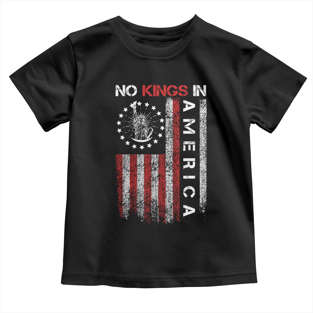 No Kings In America Toddler T Shirt Retro Freedom American Betsy Ross Flag