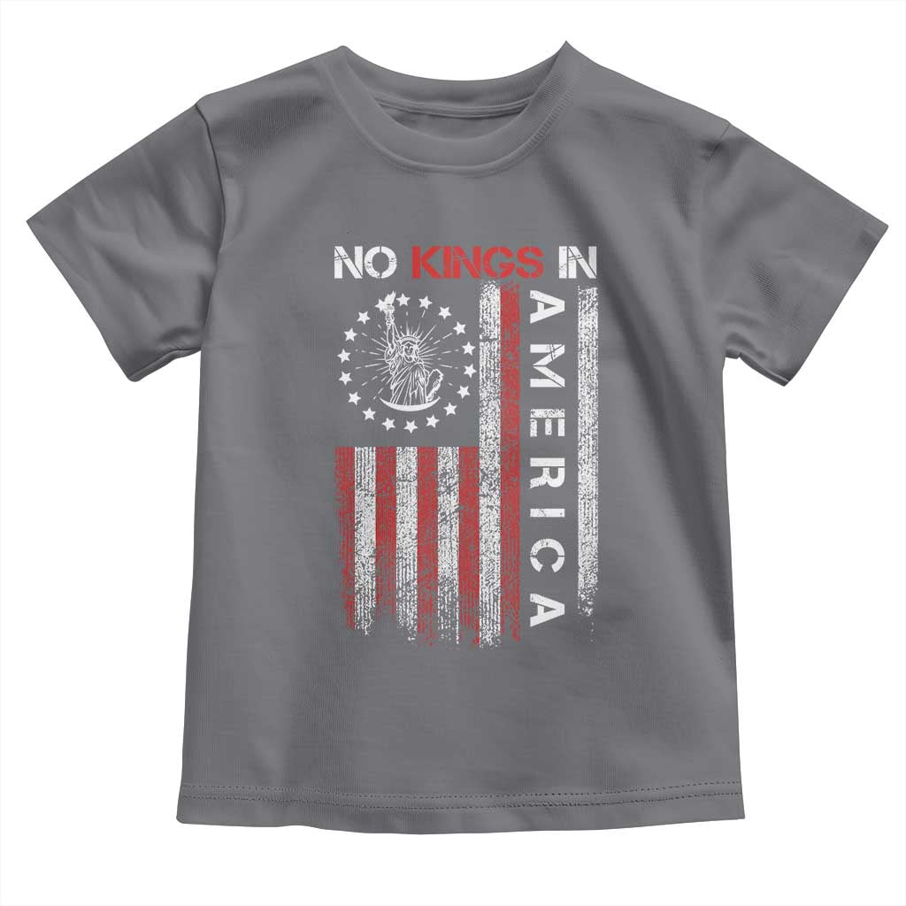 No Kings In America Toddler T Shirt Retro Freedom American Betsy Ross Flag