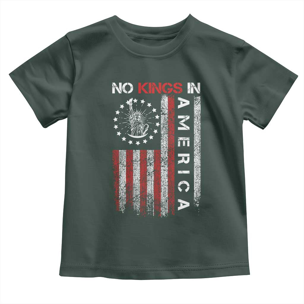 No Kings In America Toddler T Shirt Retro Freedom American Betsy Ross Flag