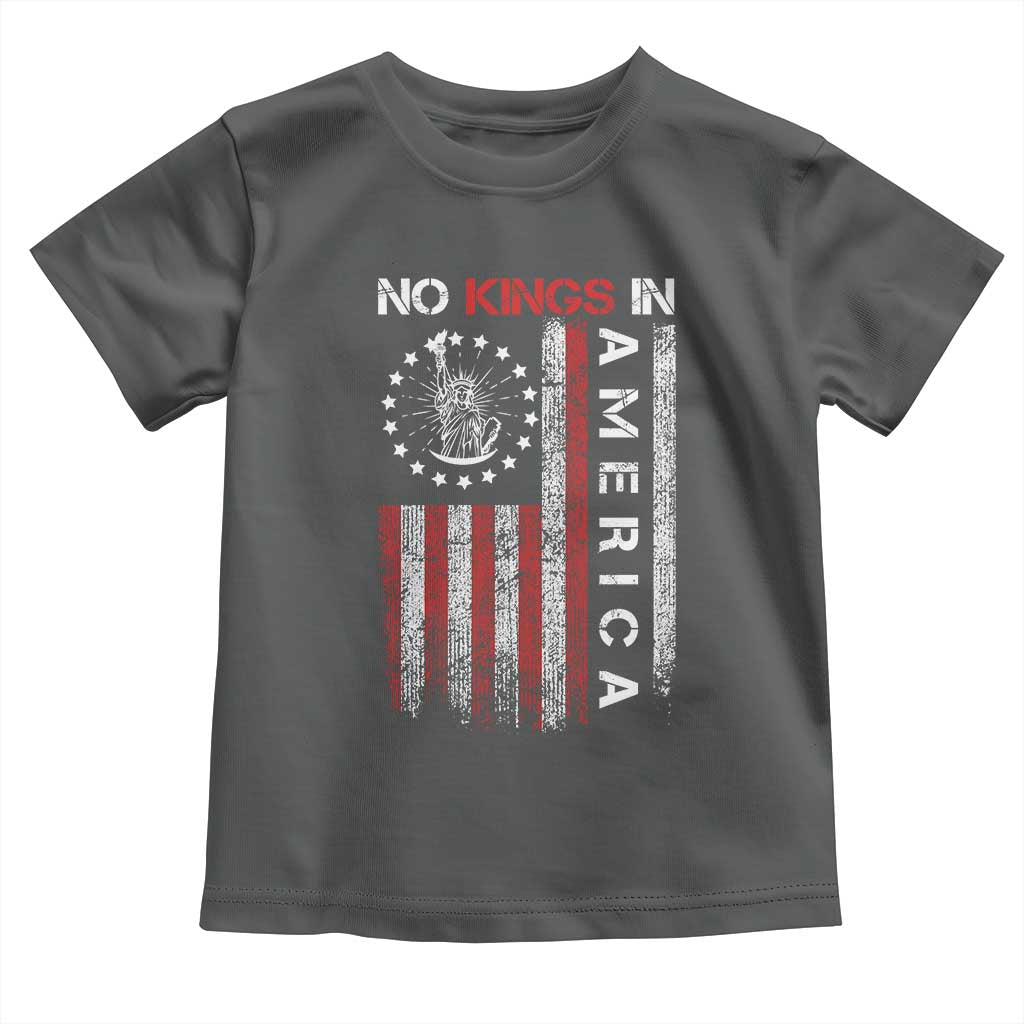 No Kings In America Toddler T Shirt Retro Freedom American Betsy Ross Flag