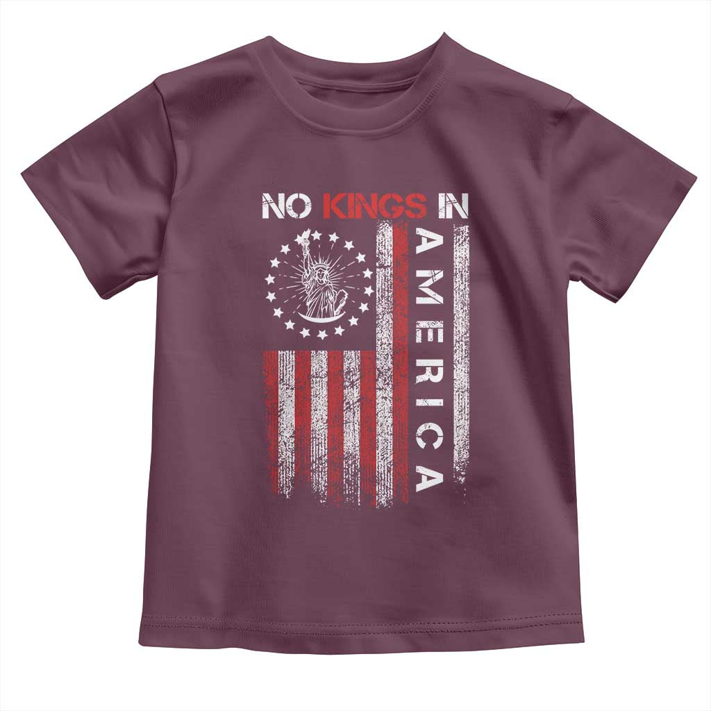 No Kings In America Toddler T Shirt Retro Freedom American Betsy Ross Flag