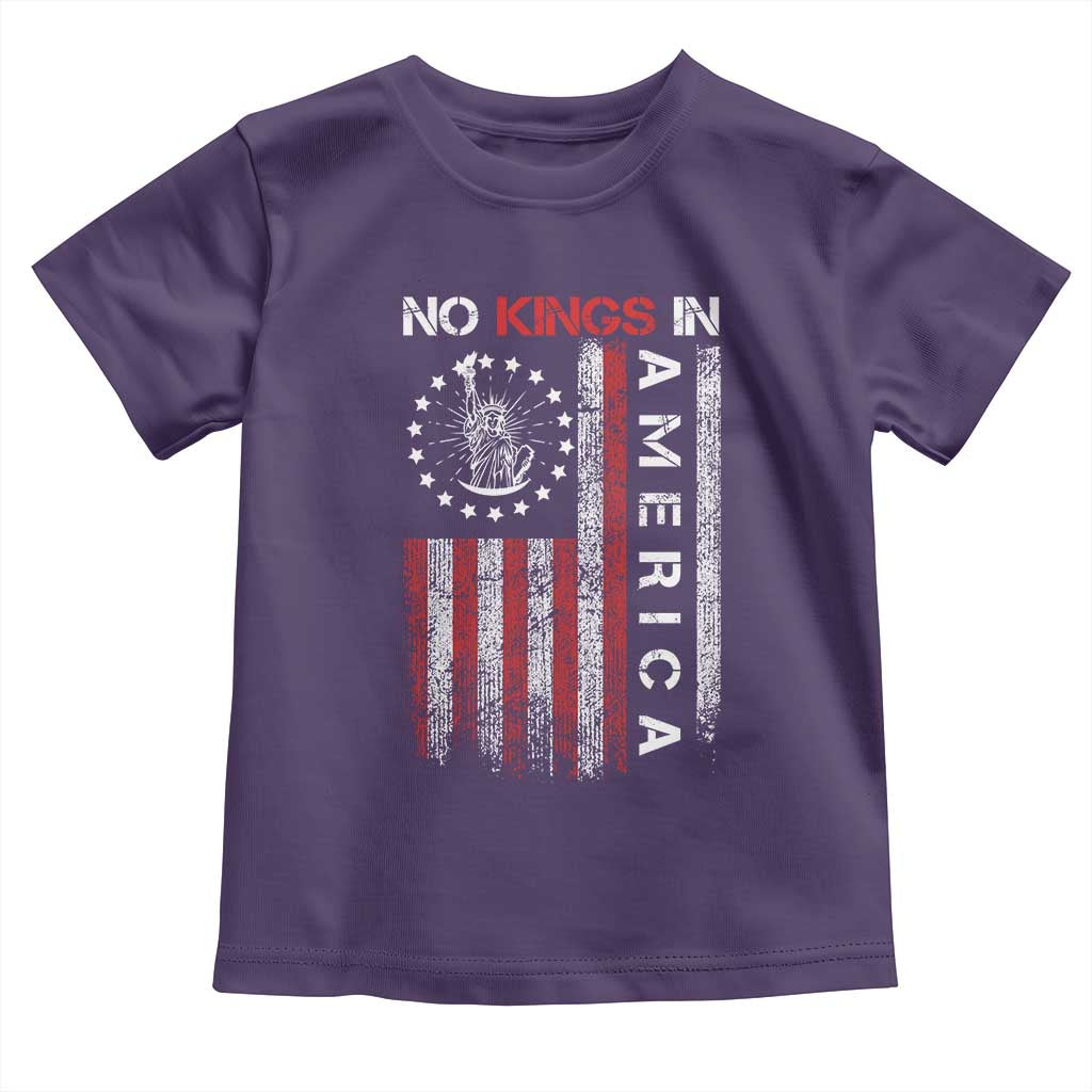 No Kings In America Toddler T Shirt Retro Freedom American Betsy Ross Flag