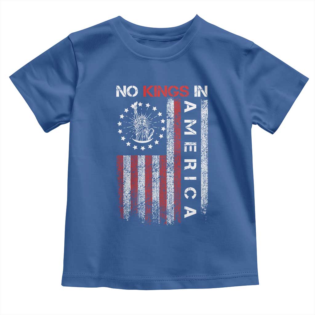 No Kings In America Toddler T Shirt Retro Freedom American Betsy Ross Flag