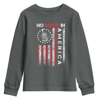 No Kings In America Youth Sweatshirt Retro Freedom American Betsy Ross Flag