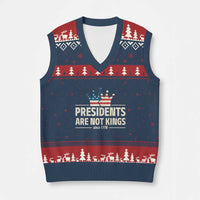 Presidents Are Not Kings V-Neck Knit Sweater Vest Since 1776 American Flag - Wonder Print Shop