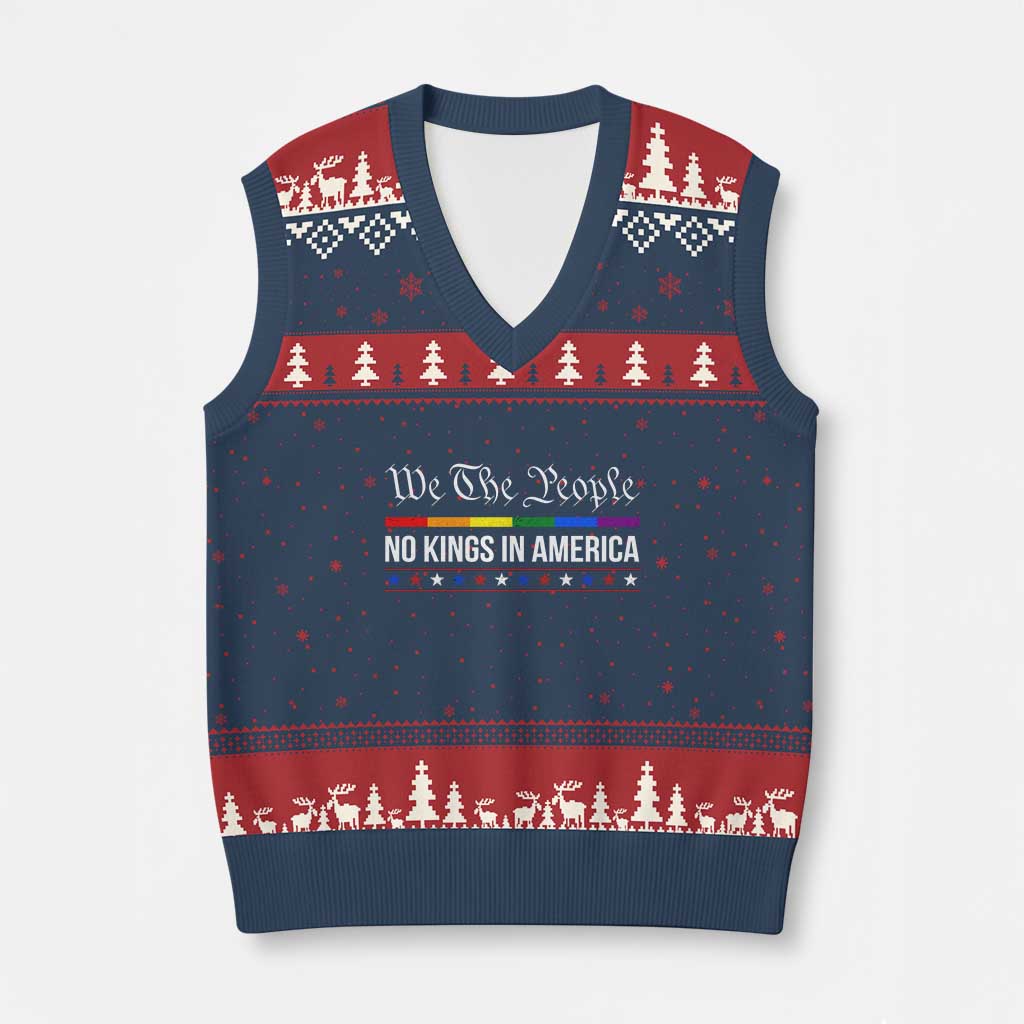 No Kings In America V-Neck Knit Sweater Vest We The People - Wonder Print Shop