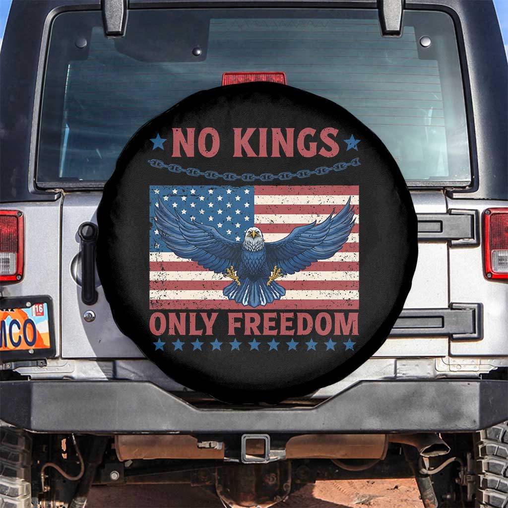No Kings Only Freedom Spare Tire Cover American Flag Bald Eagle Retro Vintage