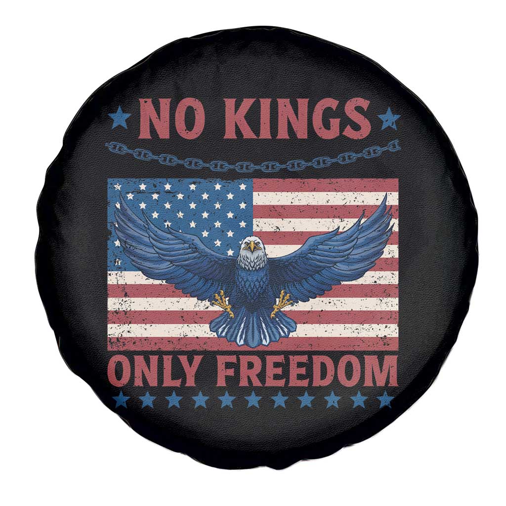 No Kings Only Freedom Spare Tire Cover American Flag Bald Eagle Retro Vintage