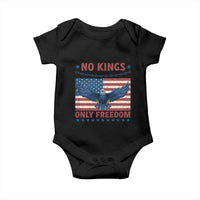 No Kings Only Freedom Baby Onesie American Flag Bald Eagle Retro Vintage