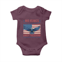 No Kings Only Freedom Baby Onesie American Flag Bald Eagle Retro Vintage