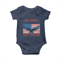 No Kings Only Freedom Baby Onesie American Flag Bald Eagle Retro Vintage