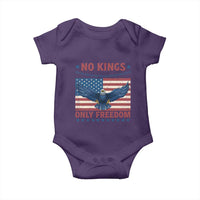 No Kings Only Freedom Baby Onesie American Flag Bald Eagle Retro Vintage