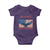 No Kings Only Freedom Baby Onesie American Flag Bald Eagle Retro Vintage