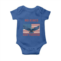 No Kings Only Freedom Baby Onesie American Flag Bald Eagle Retro Vintage