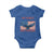 No Kings Only Freedom Baby Onesie American Flag Bald Eagle Retro Vintage
