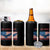 No Kings Only Freedom 4 in 1 Can Cooler Tumbler American Flag Bald Eagle Retro Vintage