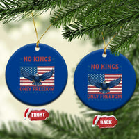 No Kings Only Freedom Ceramic Ornament American Flag Bald Eagle Retro Vintage - Wonder Print Shop