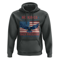 No Kings Only Freedom Hoodie American Flag Bald Eagle Retro Vintage