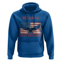 No Kings Only Freedom Hoodie American Flag Bald Eagle Retro Vintage