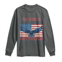 No Kings Only Freedom Long Sleeve Shirt American Flag Bald Eagle Retro Vintage