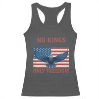 No Kings Only Freedom Racerback Tank Top American Flag Bald Eagle Retro Vintage