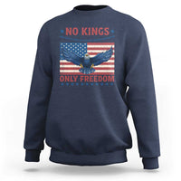 No Kings Only Freedom Sweatshirt American Flag Bald Eagle Retro Vintage