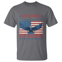 No Kings Only Freedom T Shirt American Flag Bald Eagle Retro Vintage