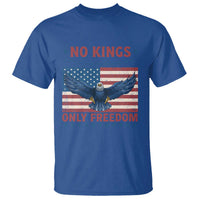 No Kings Only Freedom T Shirt American Flag Bald Eagle Retro Vintage