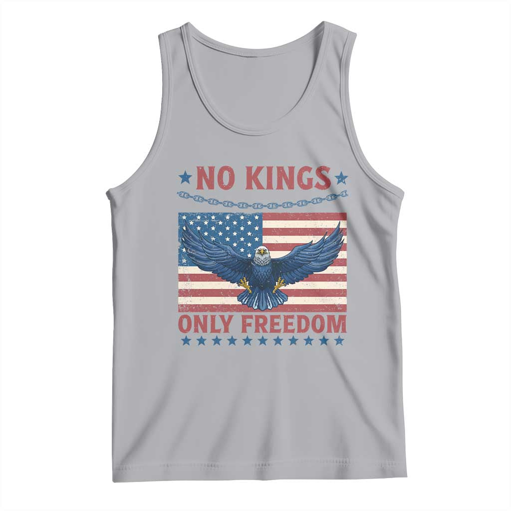 No Kings Only Freedom Tank Top American Flag Bald Eagle Retro Vintage