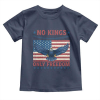 No Kings Only Freedom Toddler T Shirt American Flag Bald Eagle Retro Vintage