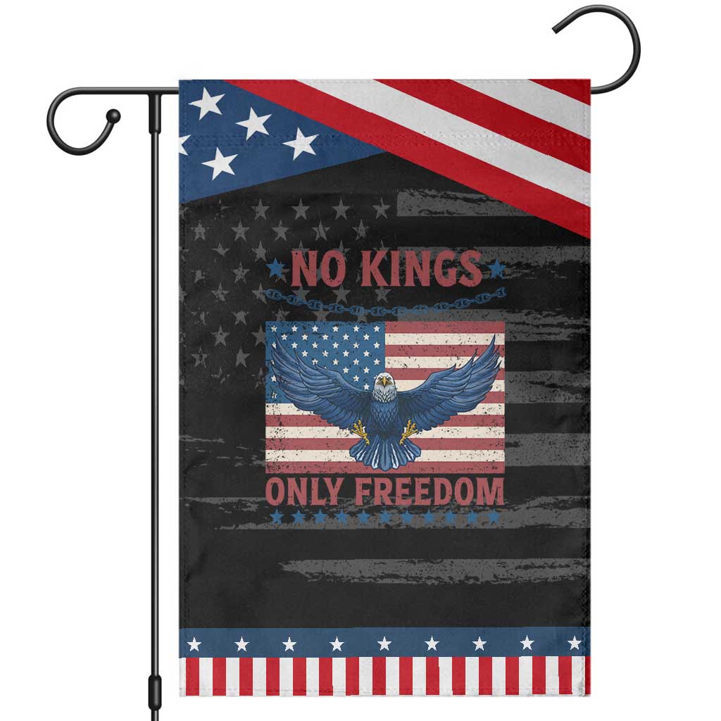 No Kings Only Freedom Garden Flag American Flag Bald Eagle Retro Vintage