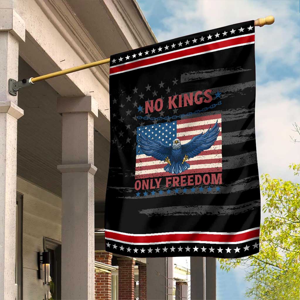 No Kings Only Freedom Garden Flag American Flag Bald Eagle Retro Vintage