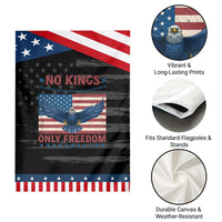 No Kings Only Freedom Garden Flag American Flag Bald Eagle Retro Vintage