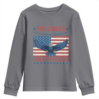 No Kings Only Freedom Youth Sweatshirt American Flag Bald Eagle Retro Vintage