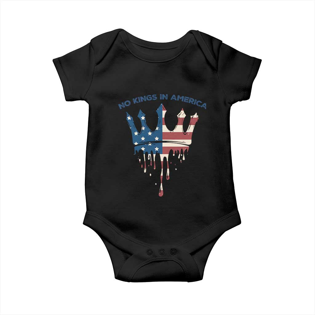 No Kings In America Baby Onesie Dripping Crown