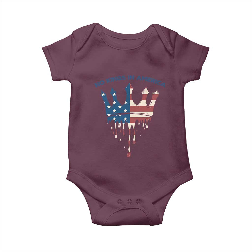 No Kings In America Baby Onesie Dripping Crown
