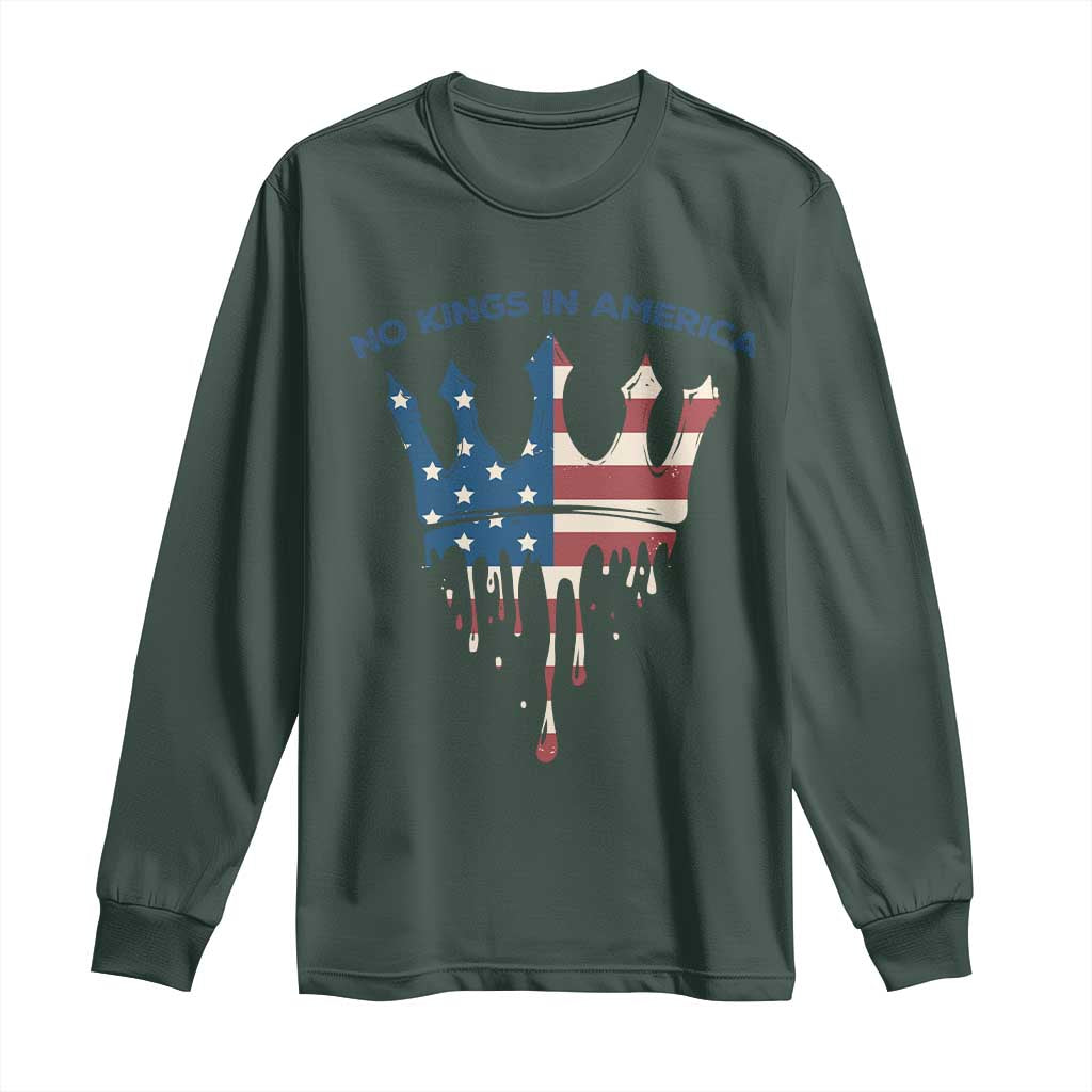 No Kings In America Long Sleeve Shirt Dripping Crown