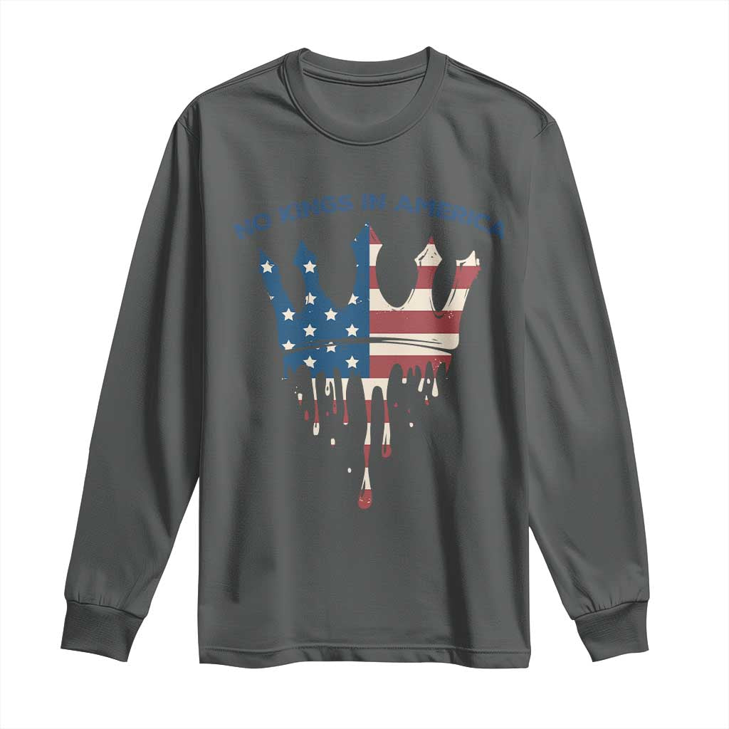 No Kings In America Long Sleeve Shirt Dripping Crown